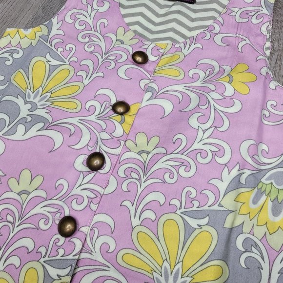 mustard Pie NWT pink floral fancy vest for wedding easter photoshoots 12 months - Picture 4 of 5